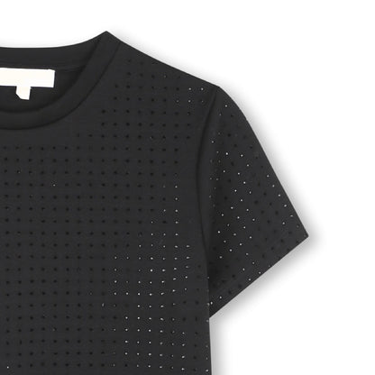 Short Sleeve Dress with Stud Detail, Black Michael Kors