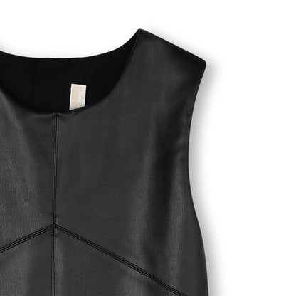 Girls Black Sleeveless Faux Leather Dress Michael Kors