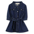 Girls Dark Blue Denim Shirt Dress with Belt Michael Kors