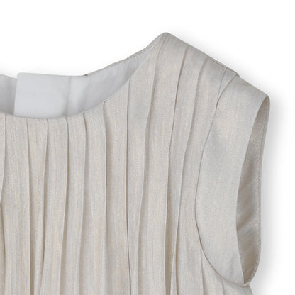 Girls Pleated Voile Ceremony Dress in White Michael Kors