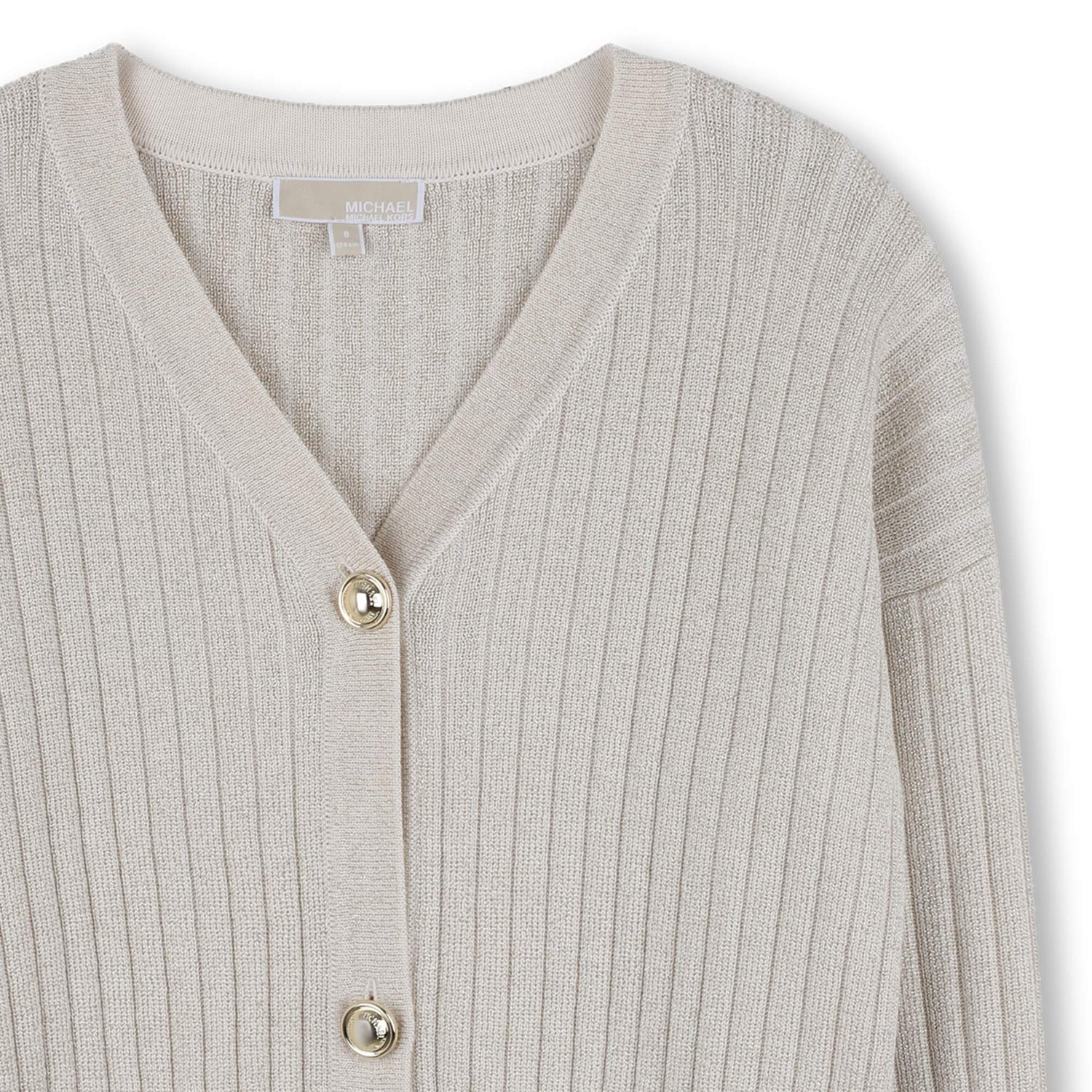 Girls Knitted Gold Cardigan in Light Gold Michael Kors