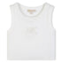 Girls Ribbed Tank Top With 3D Embroidery, White Michael Kors
