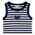 Girls Ribbed Stripe Tank Top With 3D Embroidery, Navy And White Michael Kors