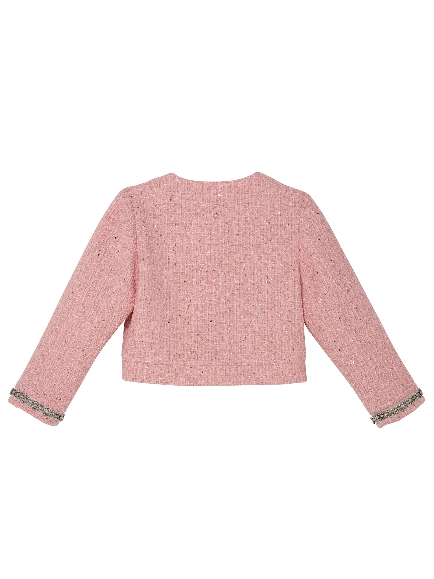 Audrey Jacket - Tweed Cropped Jacket with Embellished Cuffs Tutu Du Monde
