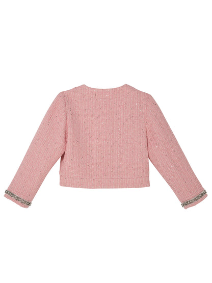 Audrey Jacket - Tweed Cropped Jacket with Embellished Cuffs Tutu Du Monde