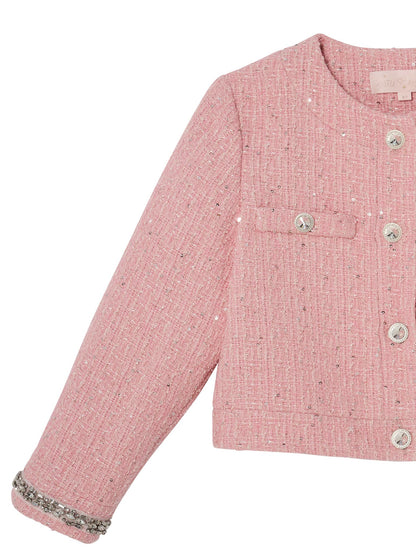 Audrey Jacket - Tweed Cropped Jacket with Embellished Cuffs Tutu Du Monde