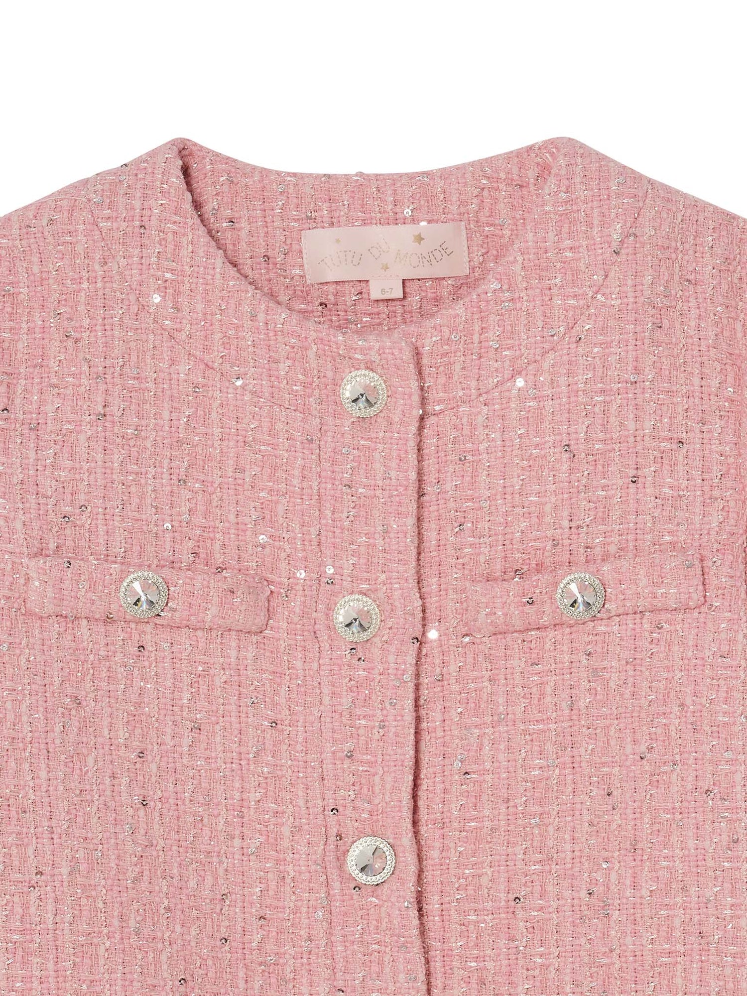 Audrey Jacket - Tweed Cropped Jacket with Embellished Cuffs Tutu Du Monde