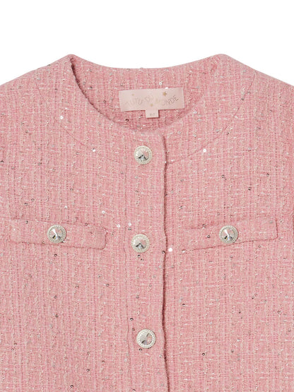 Audrey Jacket - Tweed Cropped Jacket with Embellished Cuffs Tutu Du Monde