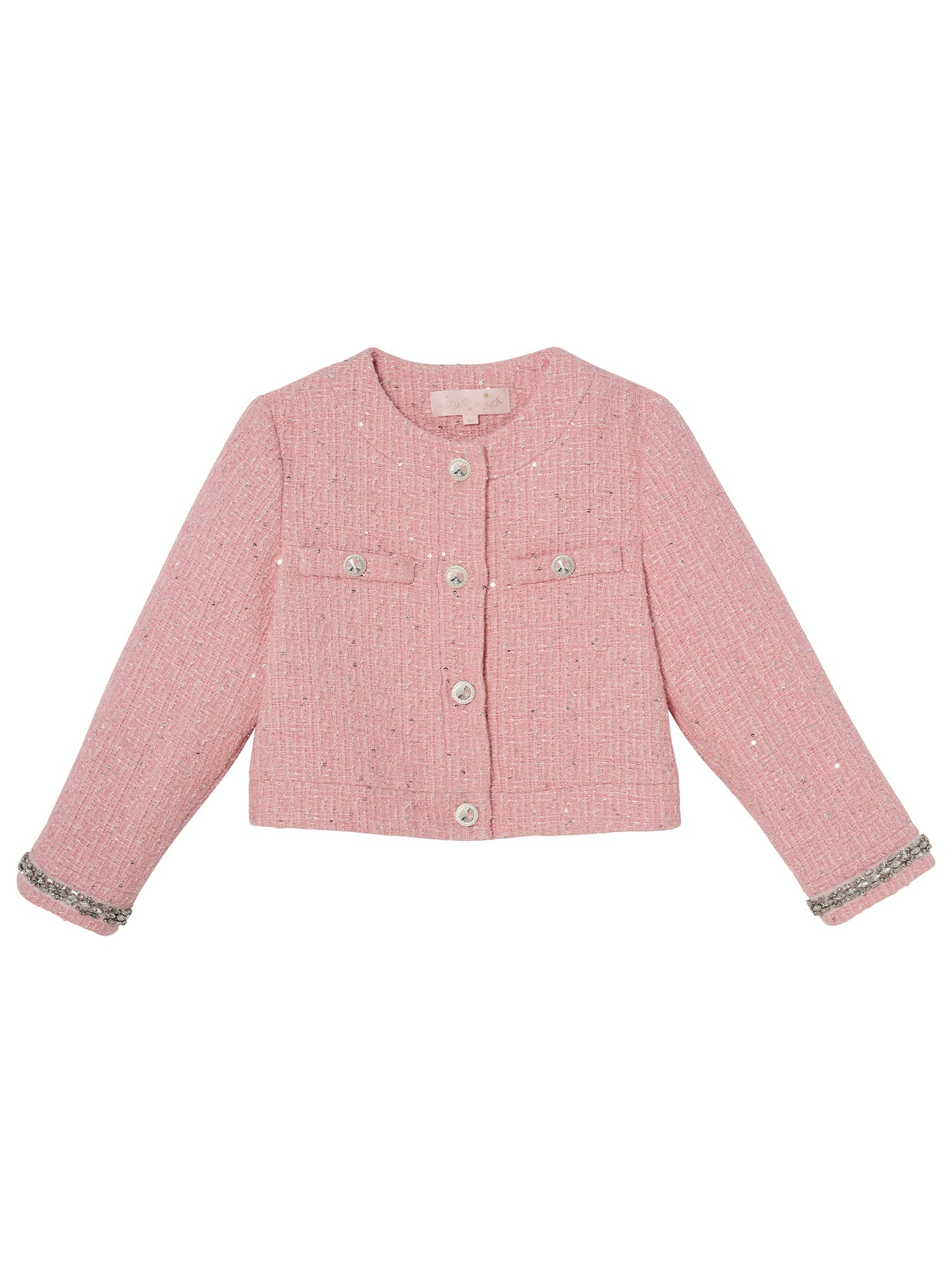 Audrey Jacket - Tweed Cropped Jacket with Embellished Cuffs Tutu Du Monde