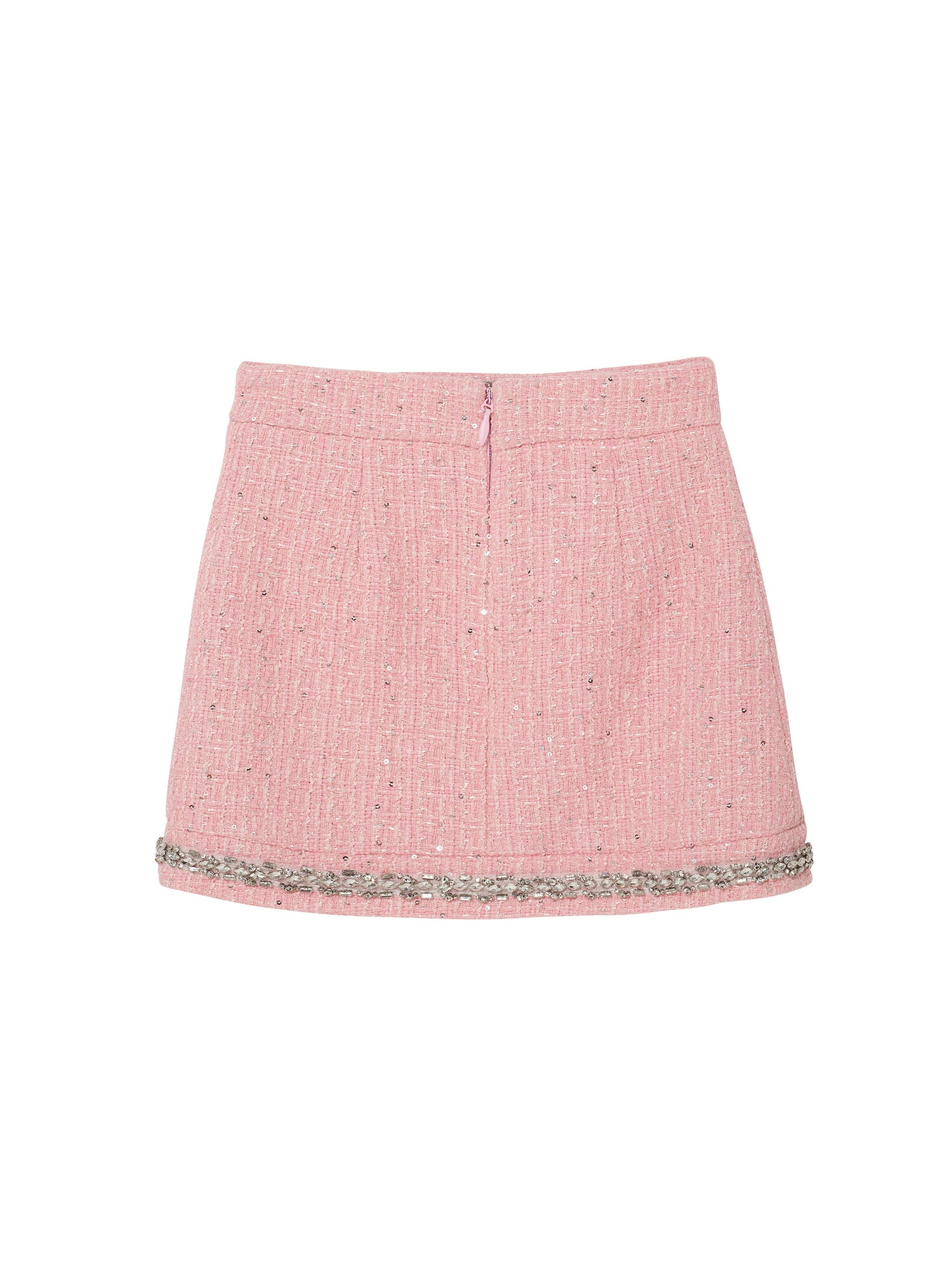 Audrey Skirt - Tweed Mini Skirt with Embellished Hem Tutu Du Monde