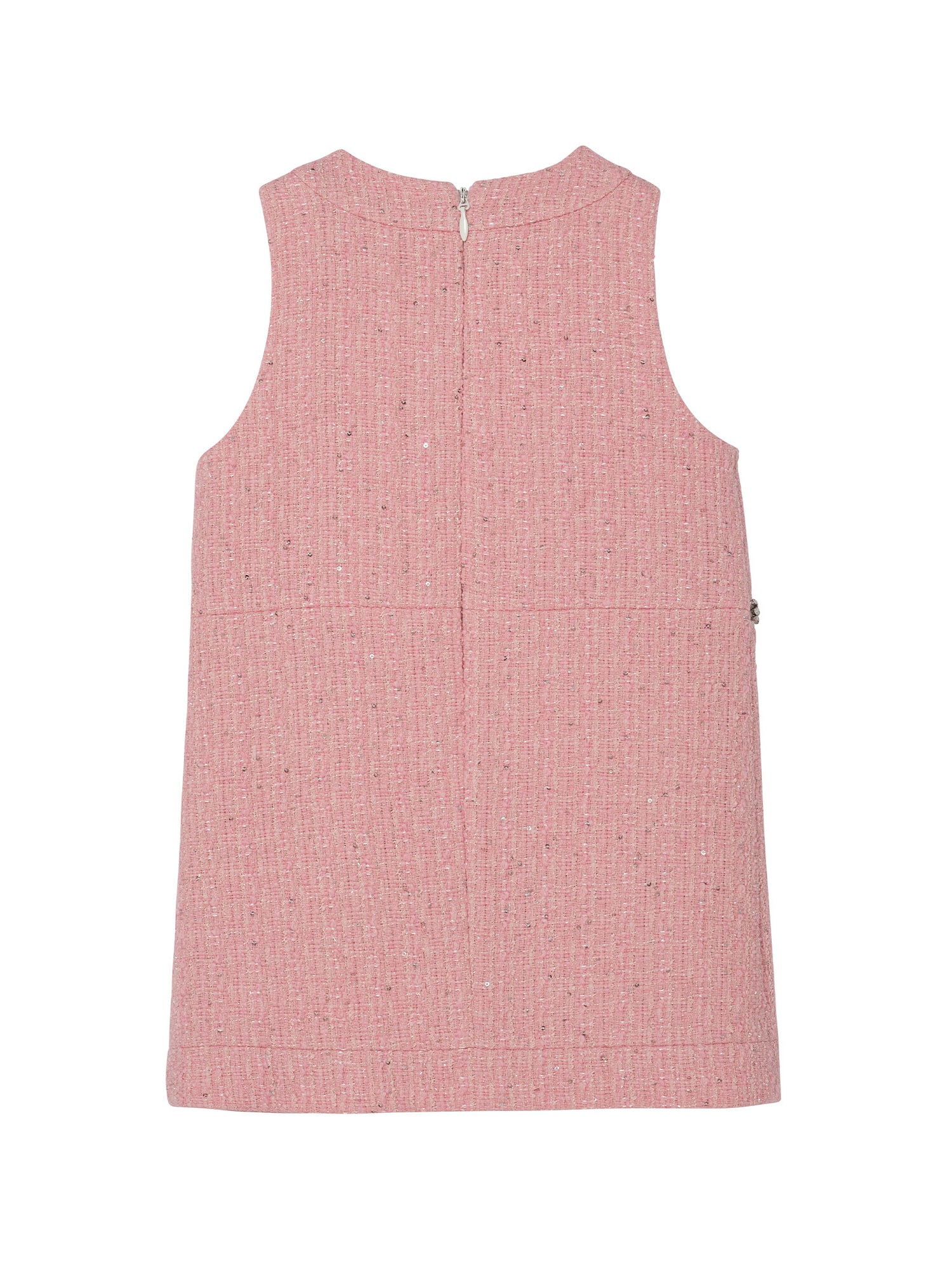 Audrey Dress - Sleeveless Tweed Dress with Embellished Waist Detail Tutu Du Monde