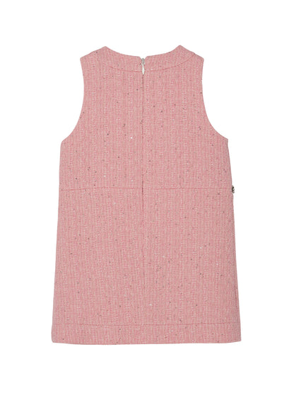 Audrey Dress - Sleeveless Tweed Dress with Embellished Waist Detail Tutu Du Monde