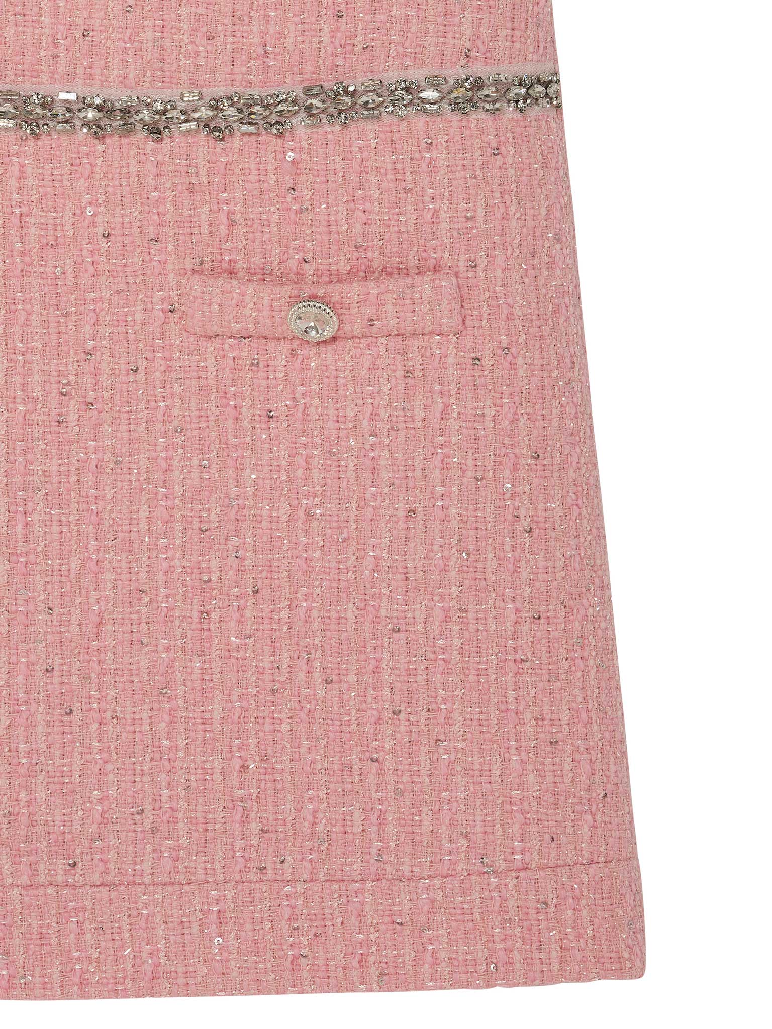 Audrey Dress - Sleeveless Tweed Dress with Embellished Waist Detail Tutu Du Monde
