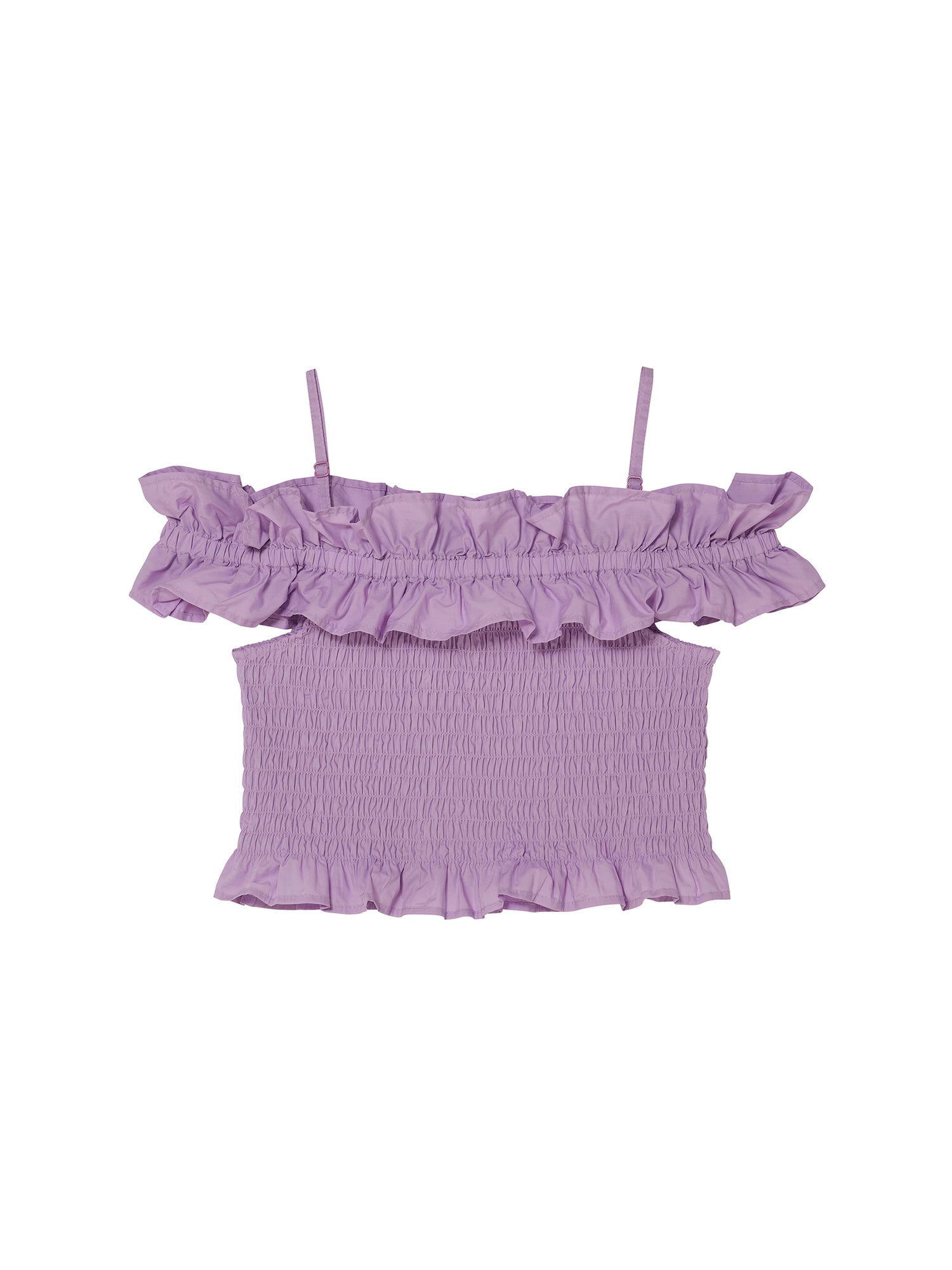 Mariposa Top - Smocked Cotton Top with Ruffle Neckline Tutu Du Monde