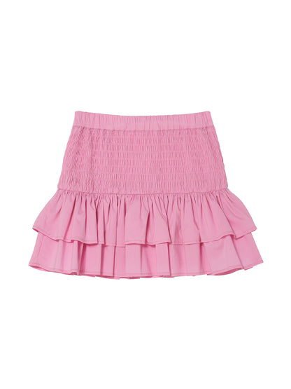 Mariposa Skirt - Smocked Cotton Skirt with Tiered Ruffle Hem Tutu Du Monde