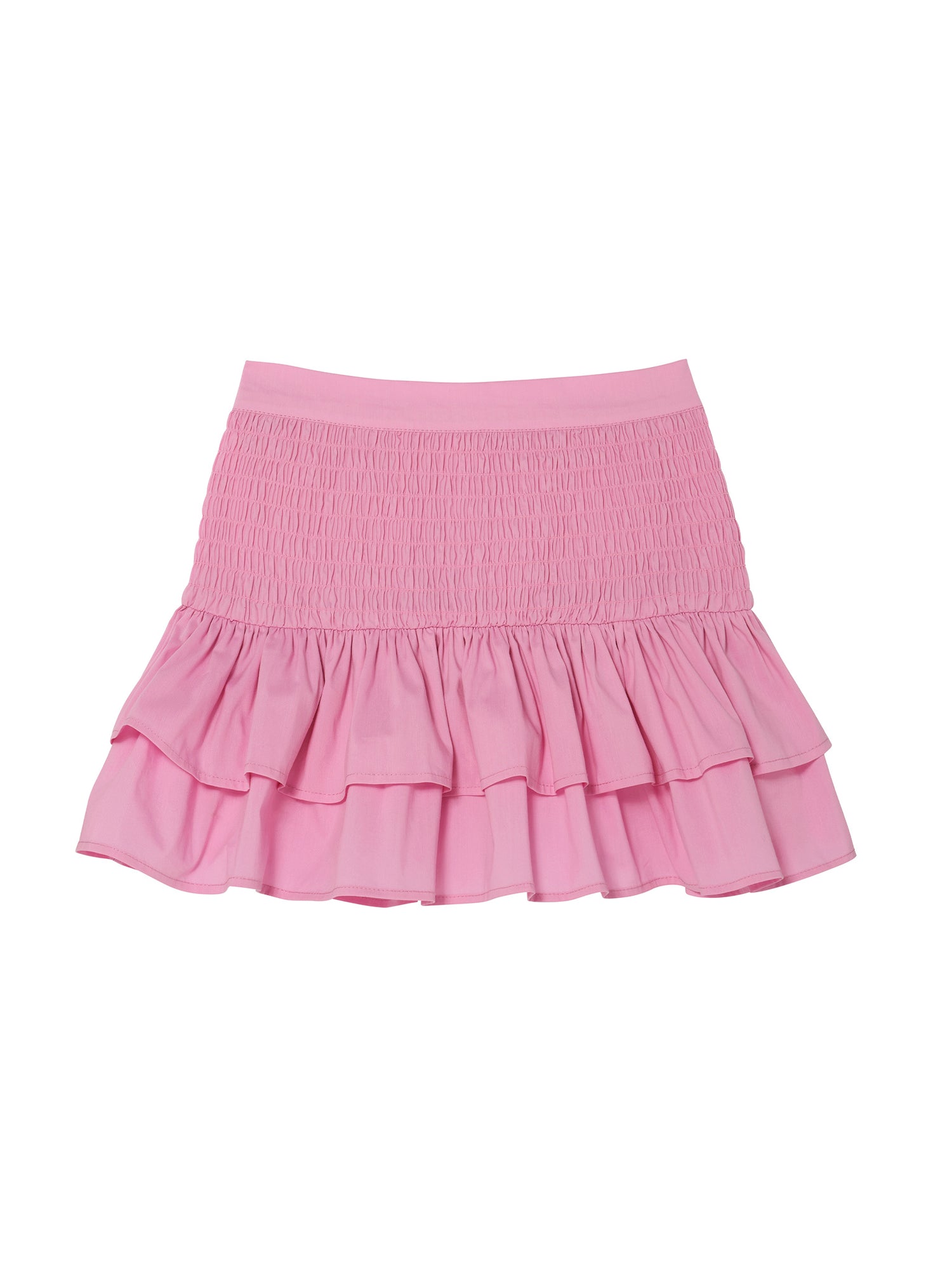 Mariposa Skirt - Smocked Cotton Skirt with Tiered Ruffle Hem Tutu Du Monde