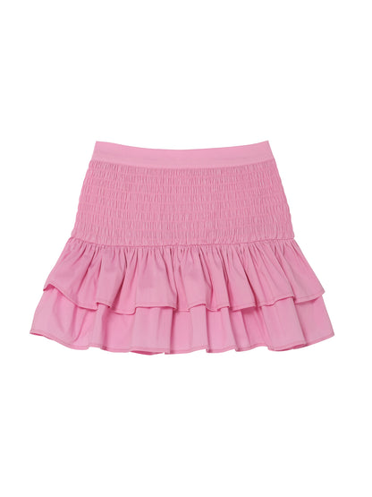Mariposa Skirt - Smocked Cotton Skirt with Tiered Ruffle Hem Tutu Du Monde
