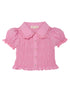 Brigitte Blouse - Smocked Cotton Blouse with Lace Collar and Puff Sleeves Tutu Du Monde