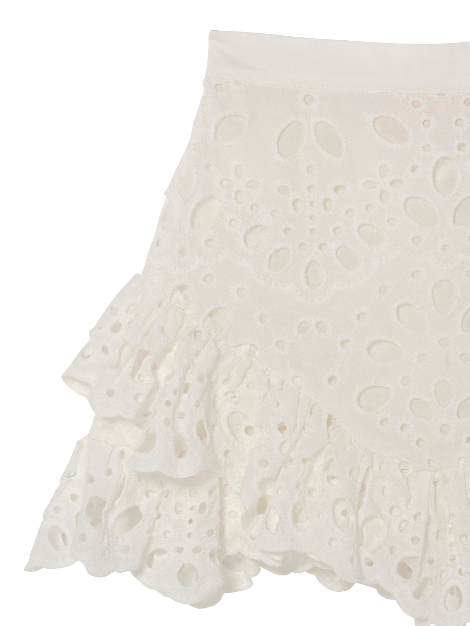 La Croisette Skirt - Broderie Anglaise Skirt with Tiered Ruffle Hem Tutu Du Monde