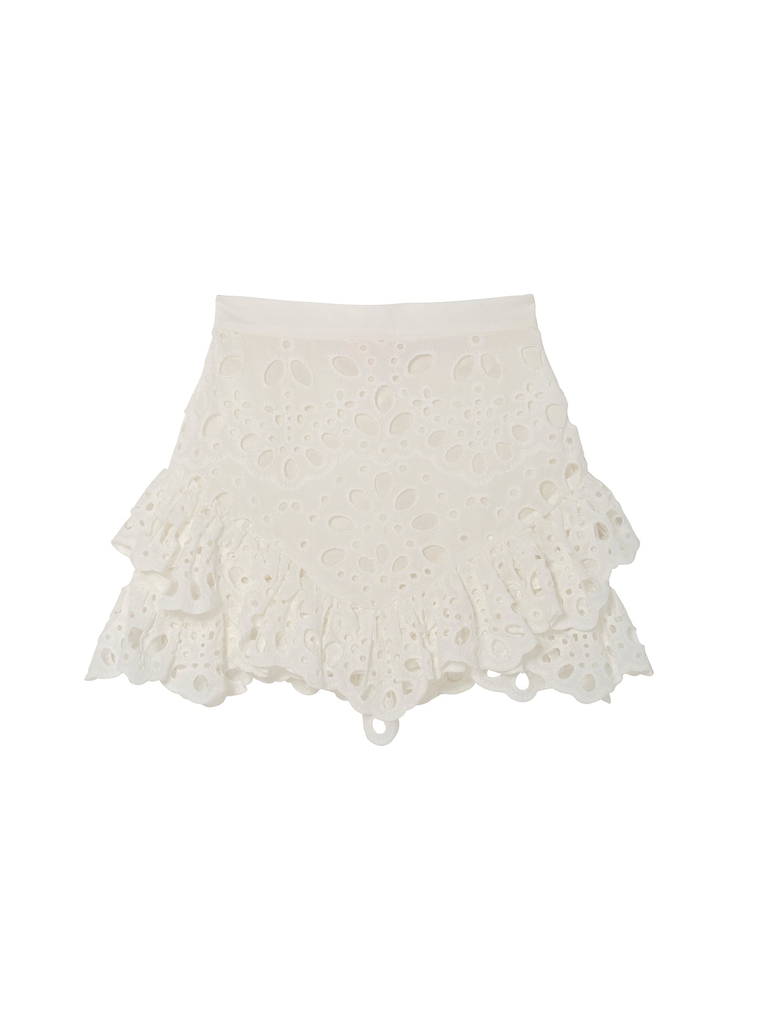 La Croisette Skirt - Broderie Anglaise Skirt with Tiered Ruffle Hem Tutu Du Monde