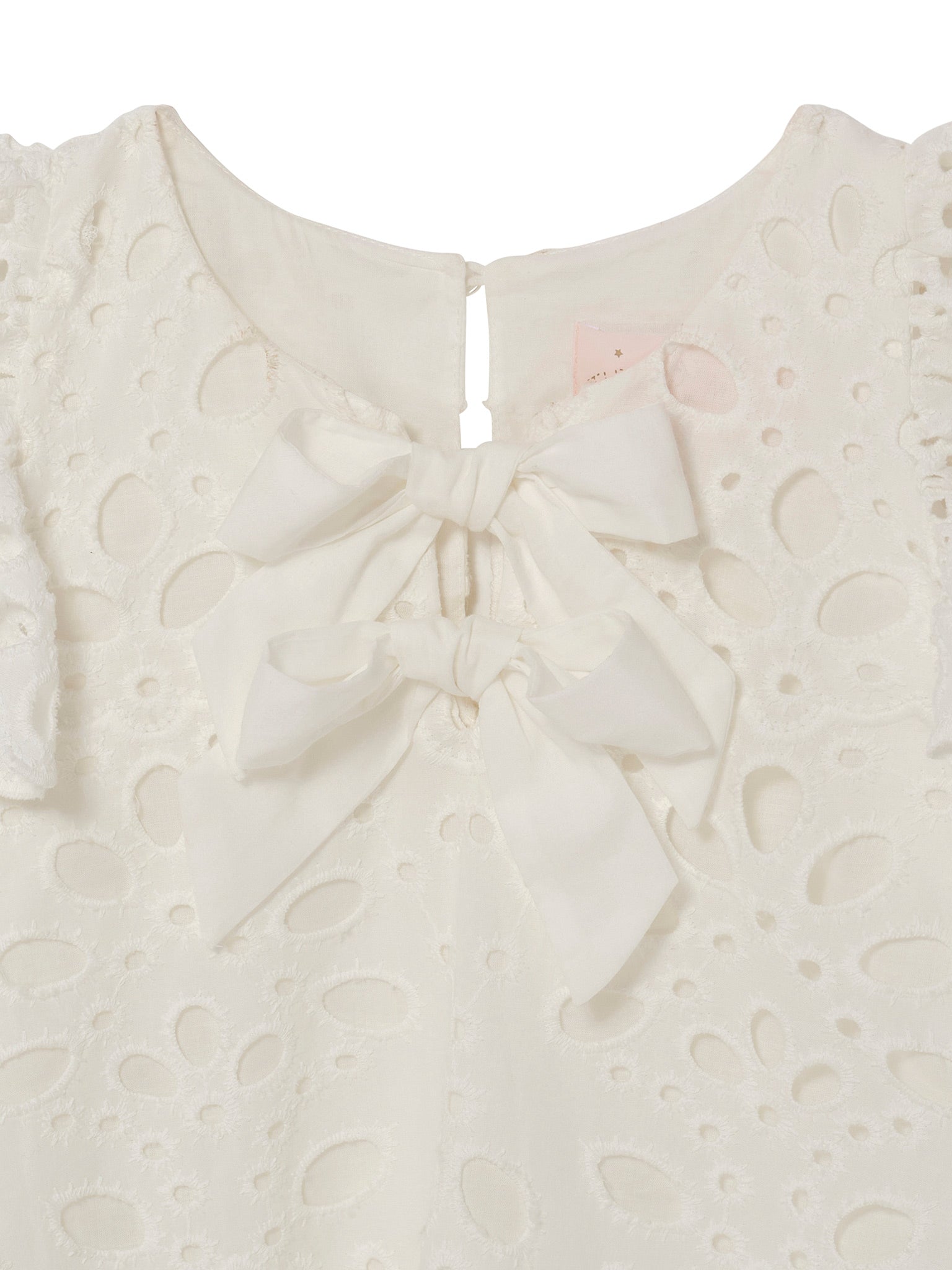 La Croisette Top - Sleeveless Broderie Anglaise Top with Ruffle Detail Tutu Du Monde