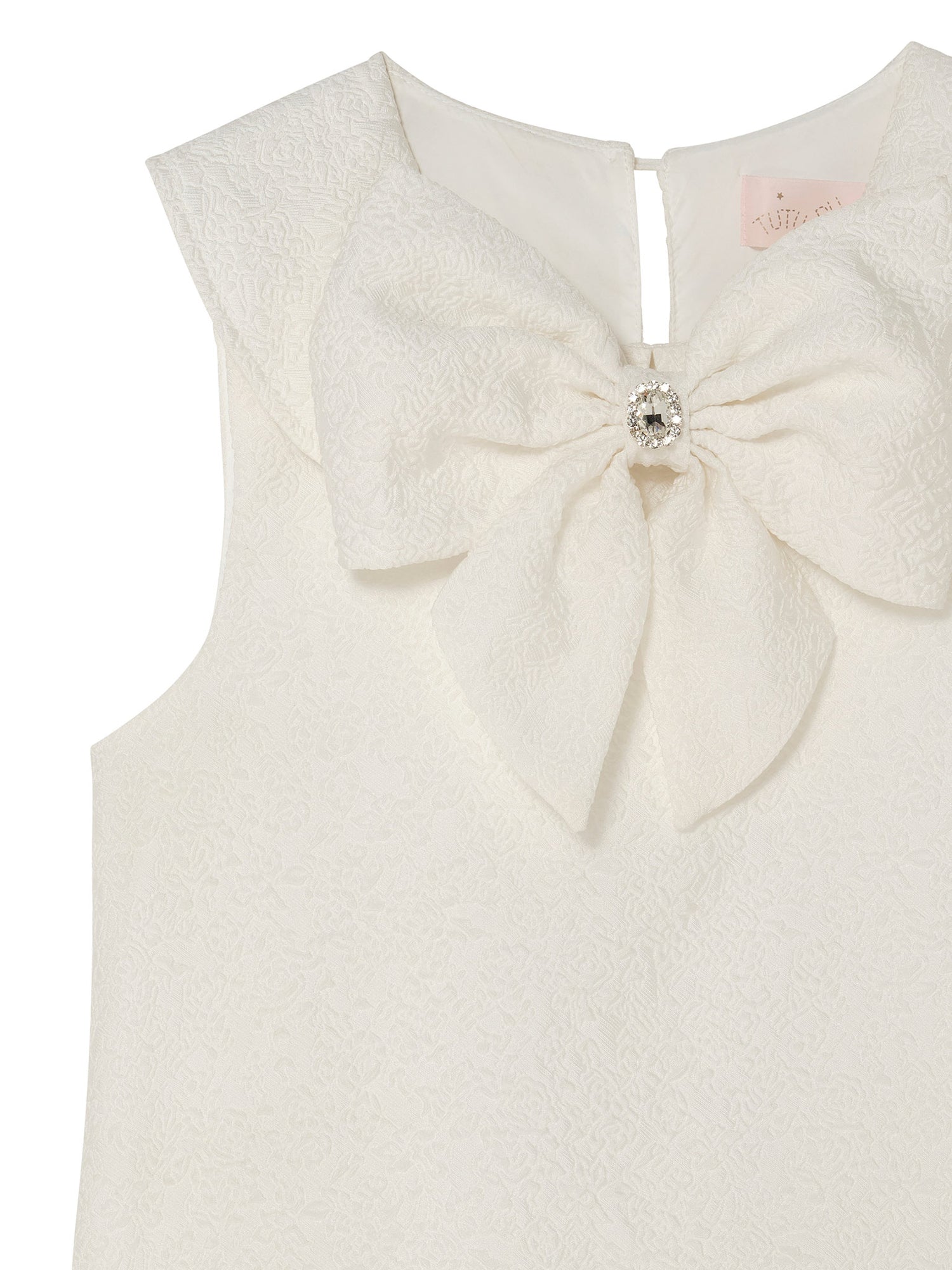 Étoile Dress - Sleeveless Textured Dress with Bow Detail and Gathered Skirt Tutu Du Monde