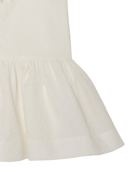 Étoile Dress - Sleeveless Textured Dress with Bow Detail and Gathered Skirt Tutu Du Monde