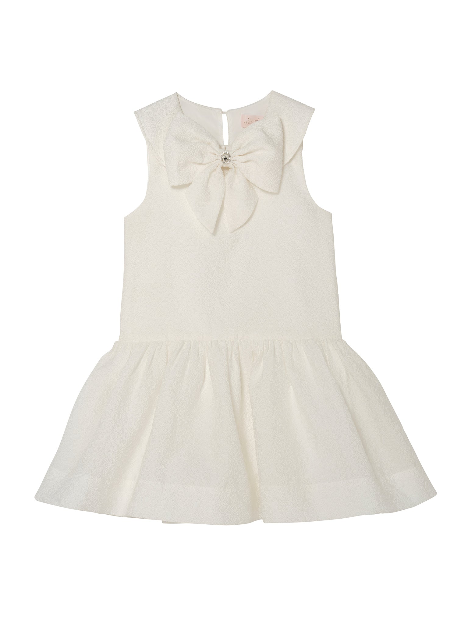 Étoile Dress - Sleeveless Textured Dress with Bow Detail and Gathered Skirt Tutu Du Monde