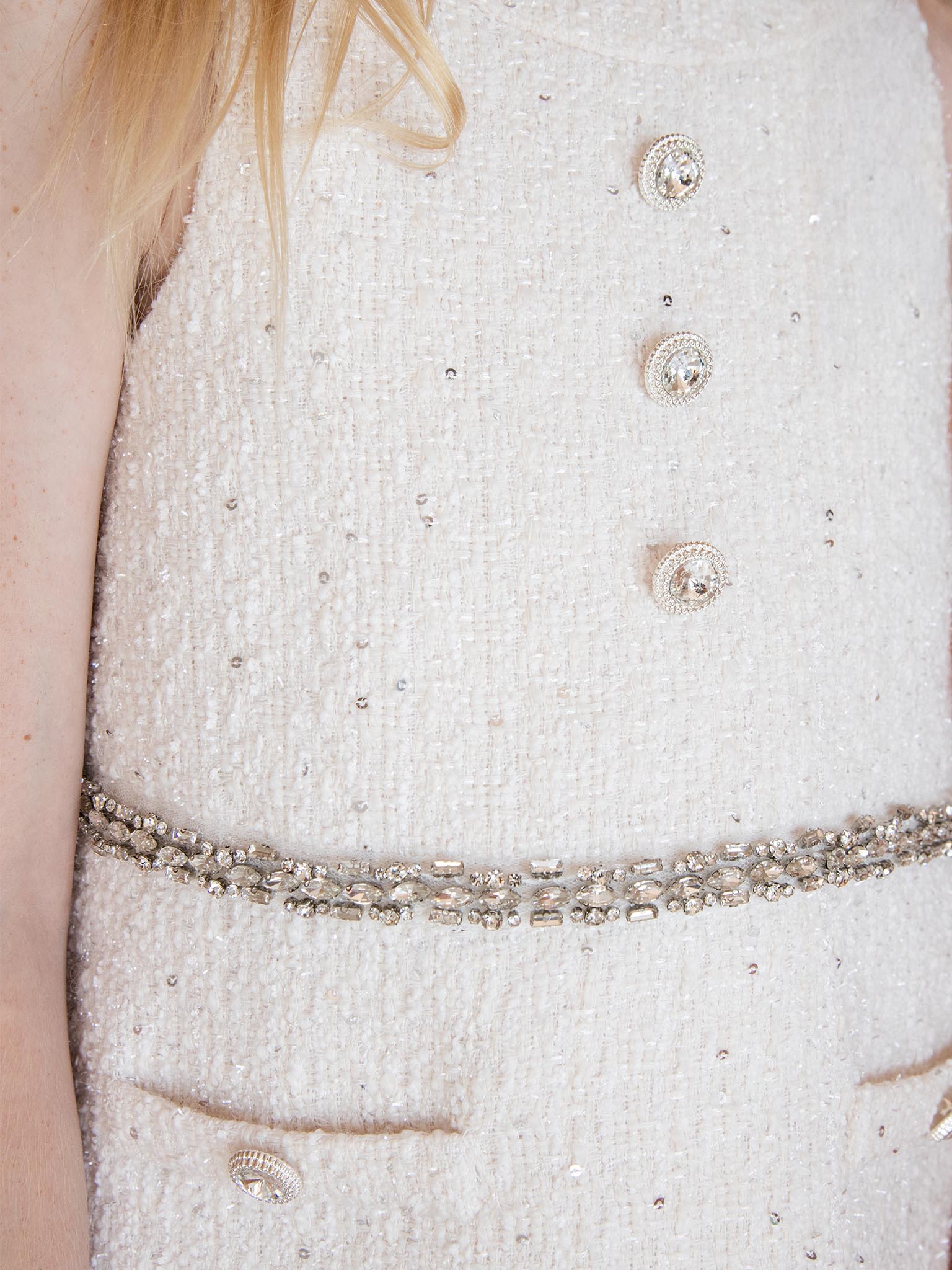 Audrey Dress - Sleeveless Textured Shift Dress with Decorative Waist Trim Tutu Du Monde