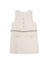 Audrey Dress - Sleeveless Textured Shift Dress with Decorative Waist Trim Tutu Du Monde