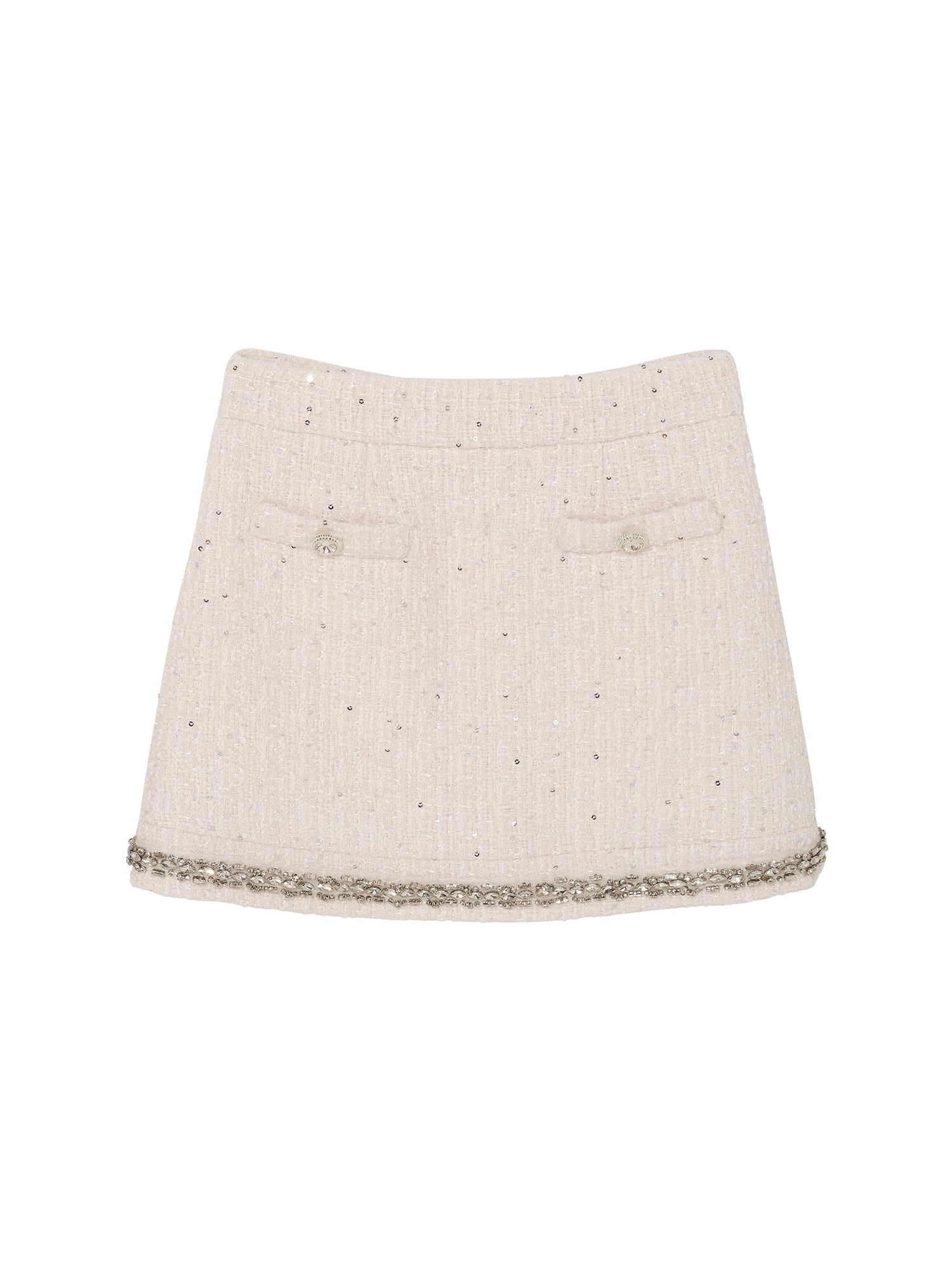 Audrey Skirt - Textured Mini Skirt with Decorative Hem Trim Tutu Du Monde