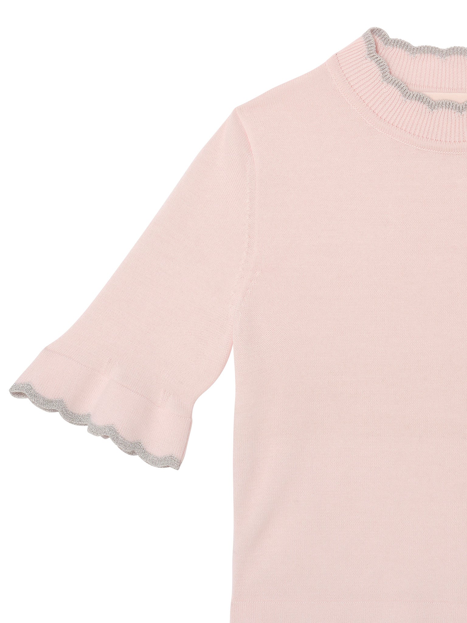 Elyseé Top - Short Sleeve Knit Top with Scalloped Trim Tutu Du Monde