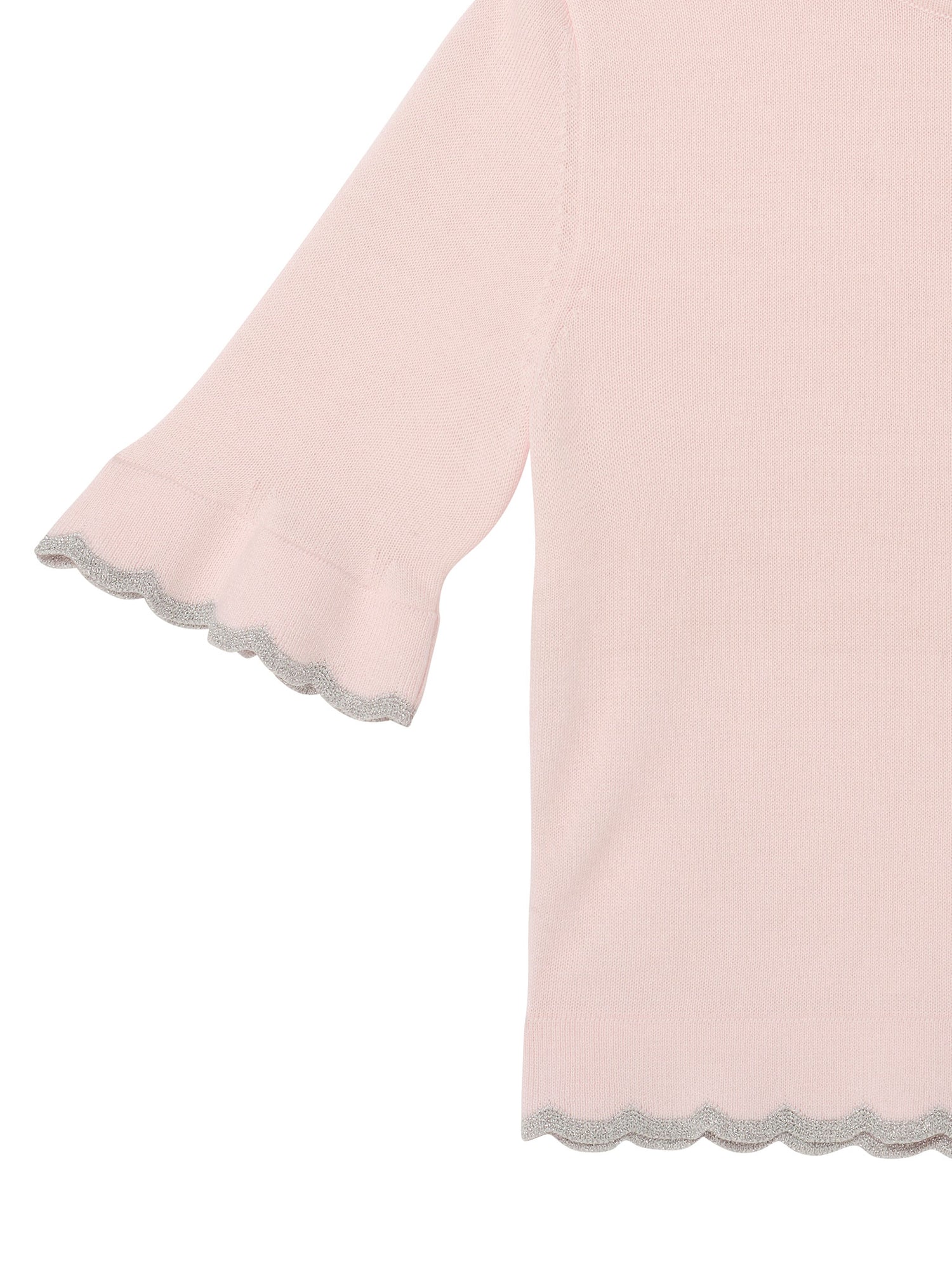 Elyseé Top - Short Sleeve Knit Top with Scalloped Trim Tutu Du Monde