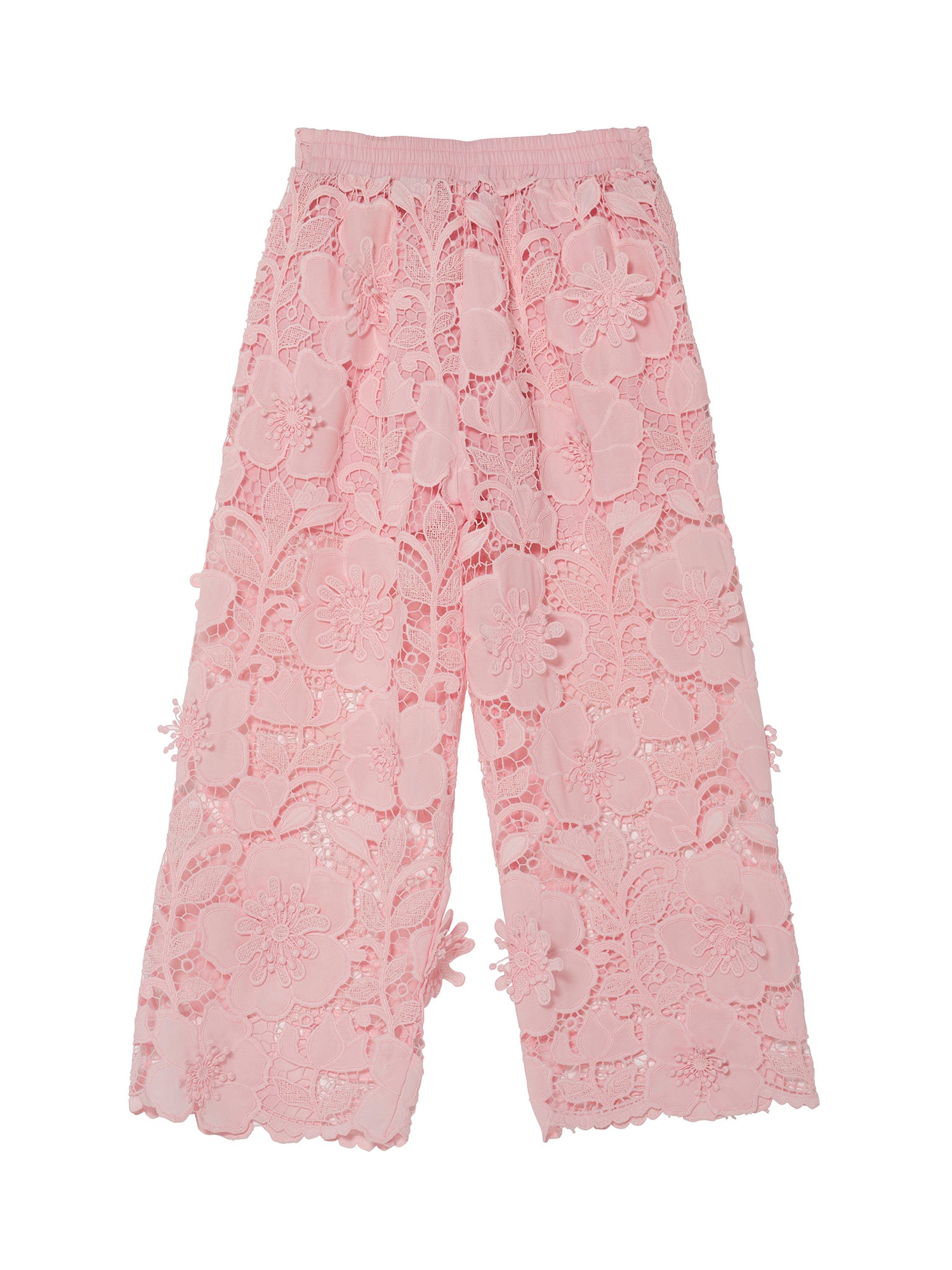 Riviera Rose Pants - Floral Lace Wide Leg Pants with Elastic Waist Tutu Du Monde