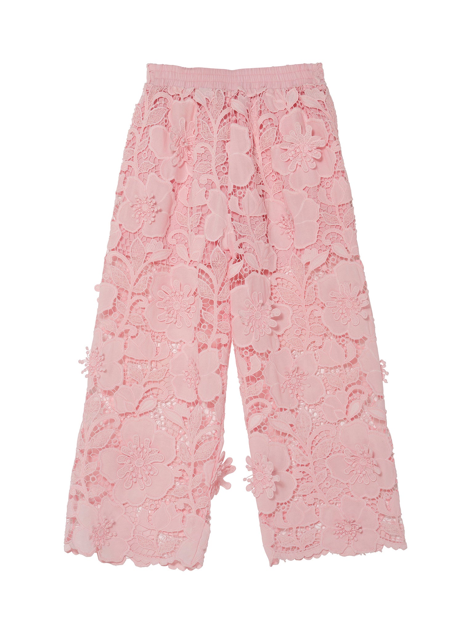 Riviera Rose Pants - Floral Lace Wide Leg Pants with Elastic Waist Tutu Du Monde