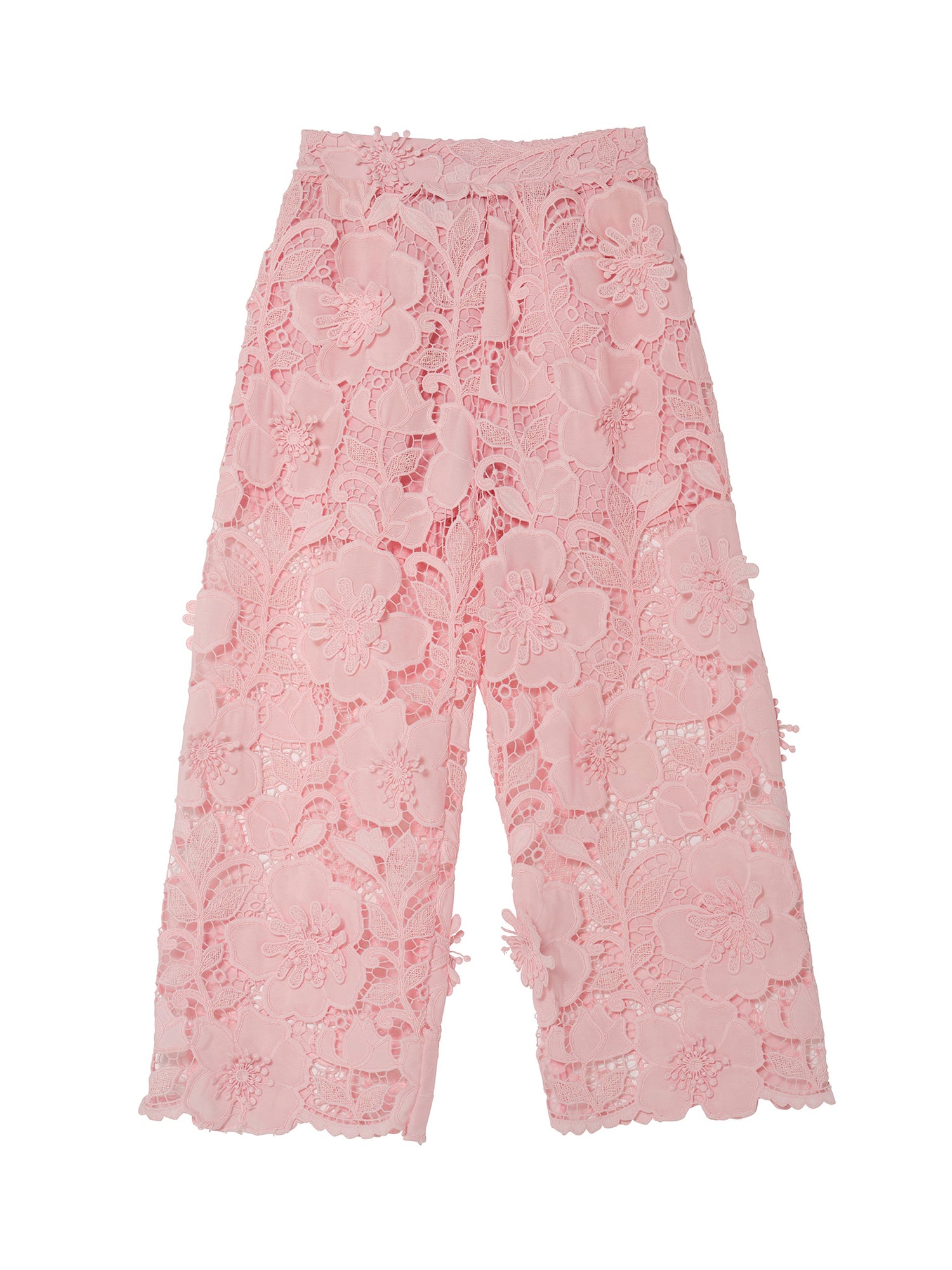 Riviera Rose Pants - Floral Lace Wide Leg Pants with Elastic Waist Tutu Du Monde