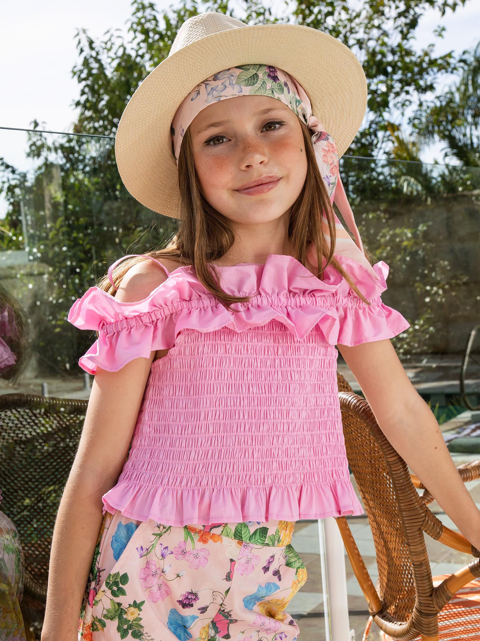 Mariposa Top - Smocked Ruffle Cotton Tutu Du Monde