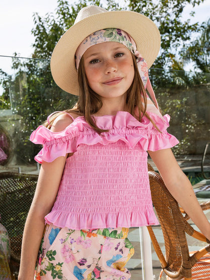 Mariposa Top - Smocked Ruffle Cotton Tutu Du Monde