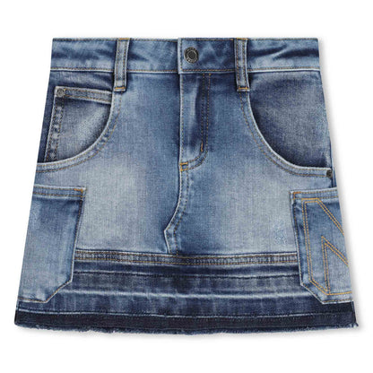 Patchwork Denim Skirt with M-Detail Stitches The Marc Jacobs