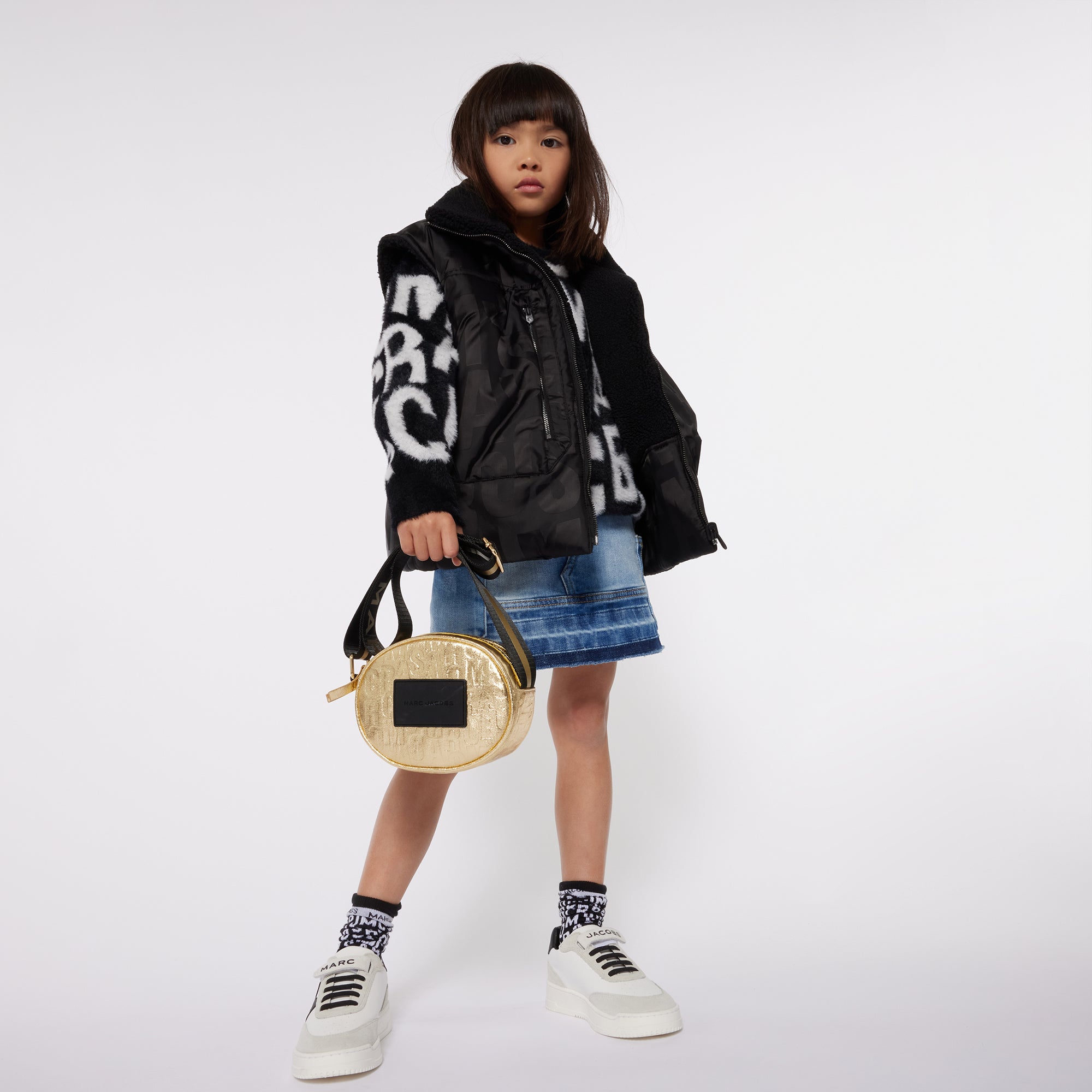 Patchwork Denim Skirt with M-Detail Stitches The Marc Jacobs