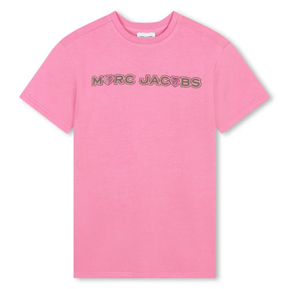Rhinestone Metallic Logo Short Sleeved Dress The Marc Jacobs