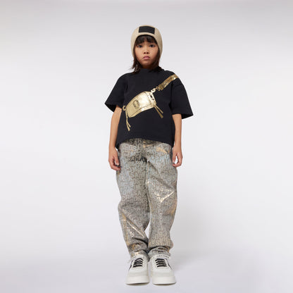 Black Short Sleeve Tee with Bag Print The Marc Jacobs