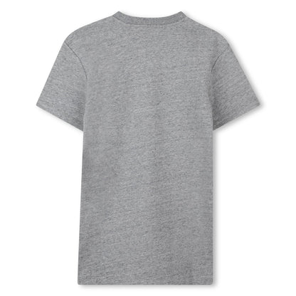 Chiné Grey Cotton Fleece Sweatshirt Dress with Cabochon and Bead Logo The Marc Jacobs