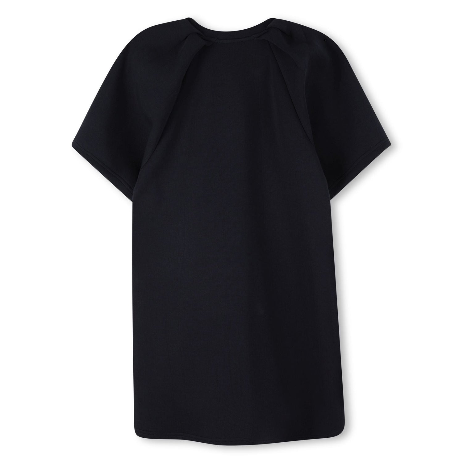 Navy Double Cotton Jersey Dress with Balloon Sleeves and Trompe L’Oeil “Snapshot” Bag Illustration The Marc Jacobs