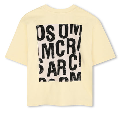 Short Sleeve Graphic T-Shirt with Paint Splatter Print, Light Yellow The Marc Jacobs