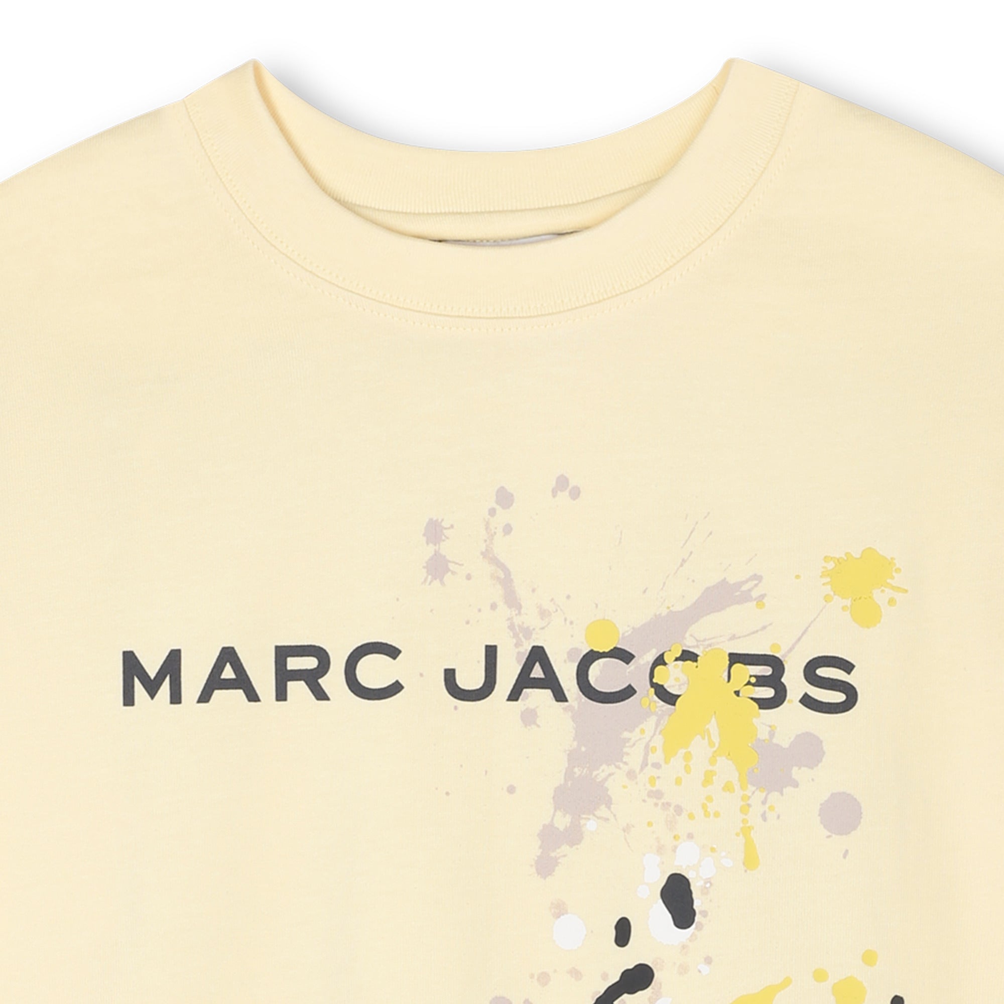 Short Sleeve Graphic T-Shirt with Paint Splatter Print, Light Yellow The Marc Jacobs