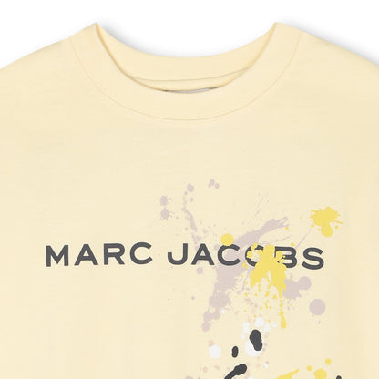 Short Sleeve Graphic T-Shirt with Paint Splatter Print, Light Yellow The Marc Jacobs