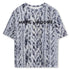 Short Sleeve T-Shirt with Knit Print, Blue and White The Marc Jacobs
