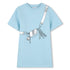 Cotton French Terry T Shirt Dress With Trompe L Oeil Print, Light Blue The Marc Jacobs