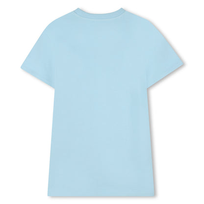 Cotton French Terry T Shirt Dress With Trompe L Oeil Print, Light Blue The Marc Jacobs
